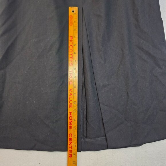 Wool Maxi Skirt Large Black Split Detail Classic Long Length by Gett New - Picture 9 of 9